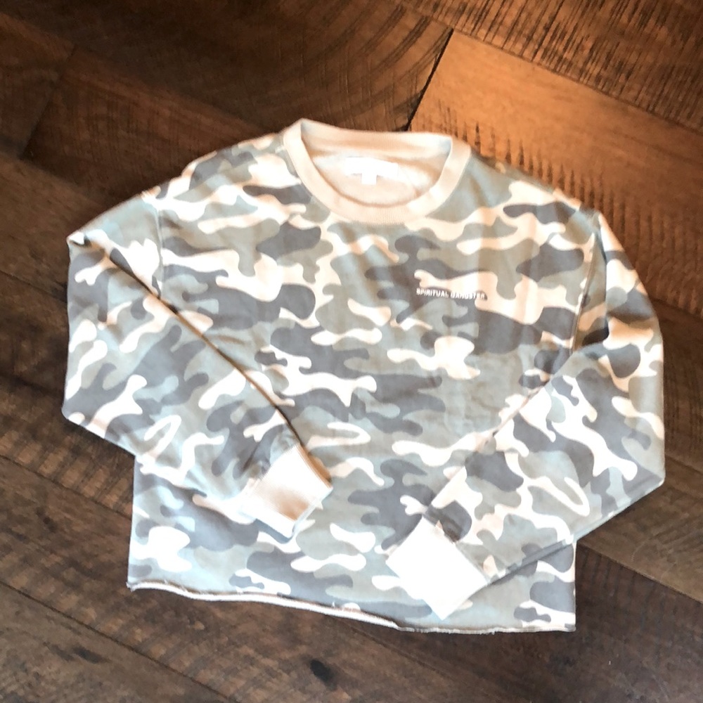NWT Spiritual Gangster Mazzy pullover camo lightweight sweatshirt